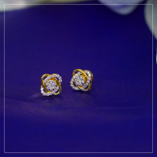 Opulent Yellow Gold Diamond Studs