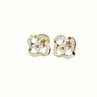 Radiant Gold Diamond Studs