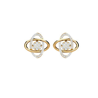 Opulent Yellow Gold Diamond Studs