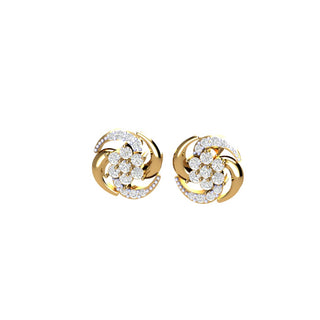 Dual Brilliance Gold Earrings