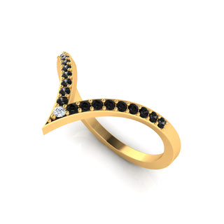 Onyx Gold Embrace Ring