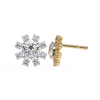 Radiant Gold Diamond Studs