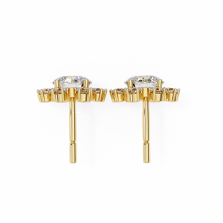 Radiant Gold Diamond Studs