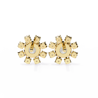 Radiant Gold Diamond Studs