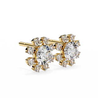 Radiant Gold Diamond Studs