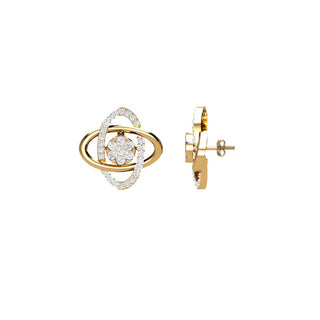 Opulent Yellow Gold Diamond Studs