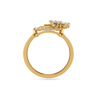 Petal-Cut Diamond Square Ring