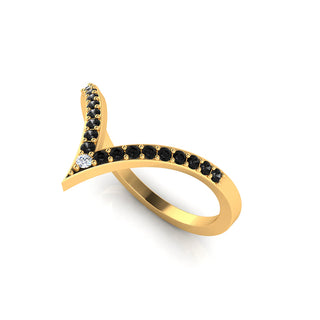 Onyx Gold Embrace Ring