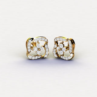 Radiant Gold Diamond Studs