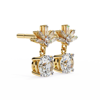 Radiant Gold Diamond Studs