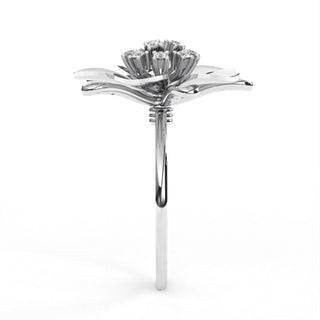 Diamond-Studded Flora Ring