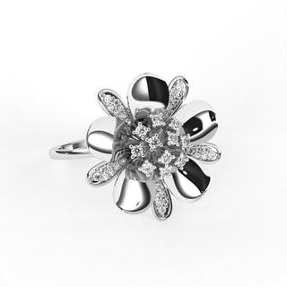 Diamond-Studded Flora Ring