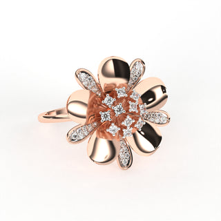 Diamond-Studded Flora Ring