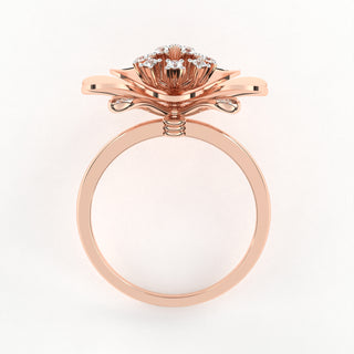 Diamond-Studded Flora Ring
