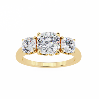 Golden Harmony Three-Stone Ring