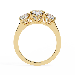 Golden Harmony Three-Stone Ring