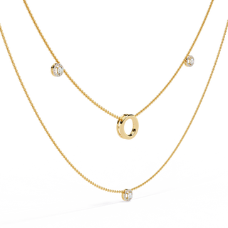 Trio Charm Gold Necklace