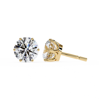 Chic Yellow Gold Diamond Studs