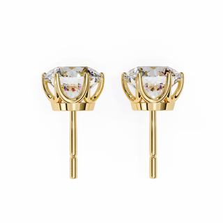 Chic Yellow Gold Diamond Studs