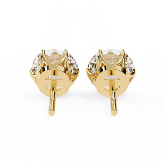 Chic Yellow Gold Diamond Studs