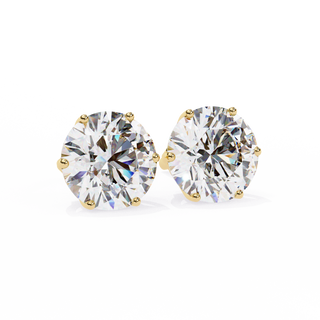 Chic Yellow Gold Diamond Studs